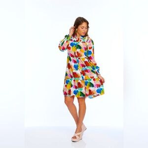 LIOR - ALISHA.D FUSCHIA MULTI COCKTAIL DRESS | VESTA  size Large NWT
